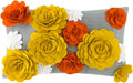 VG|colorful-orangeyellow-faux-wool|3D Flower Throw Pillow Cover, Colorful