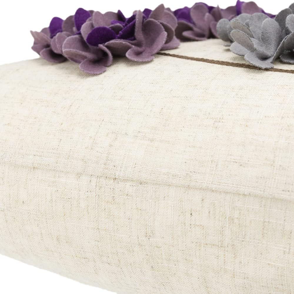 Stereo Flower Throw Pillow Covers Decorative Lavender Accent Pillow Cases Aesthetic Beige Cushion for Couch Bed Home Sofa Living Room Decor Purple Gray