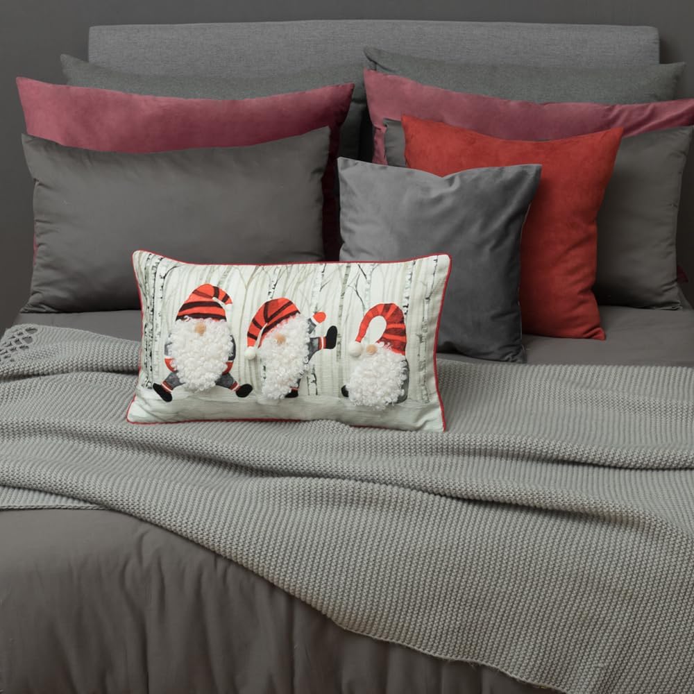 Decorative Christmas Throw Pillow Covers Accent Santa Clause Pillowcases Xmas Decorations for Indoor Couch Bed Living Room Home Holiday Decor