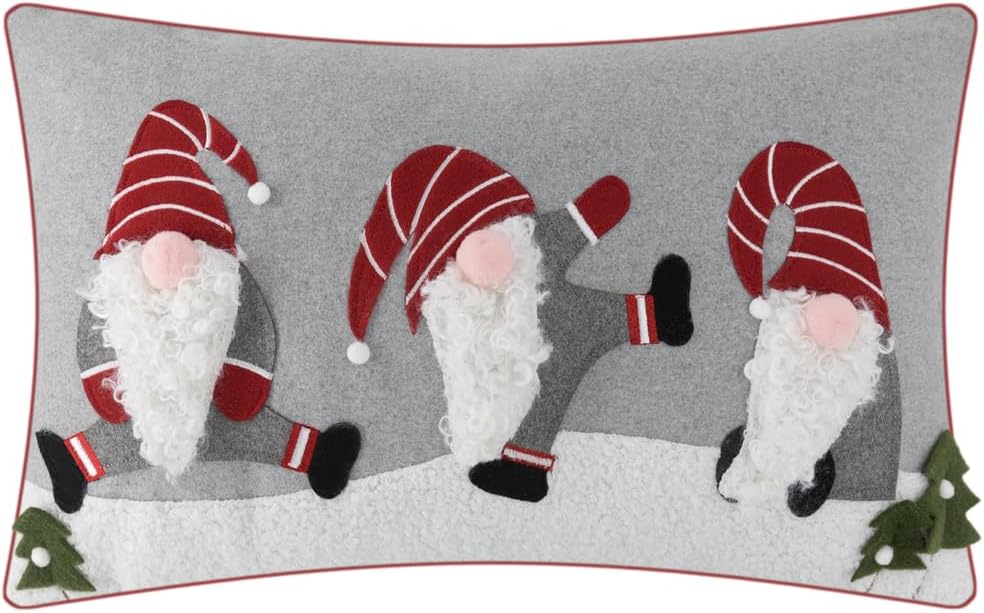 VG|grey-santa|Christmas Decorative Accent Throw Pillow Case Cushion Cover for Sofa Couch Chair