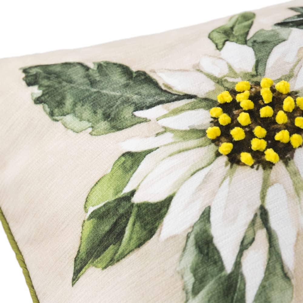VG|daisy|3D Flower Lumbar Throw Pillow Covers White