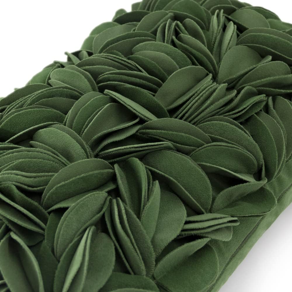 VG|grass-green-persian-velvet|Handmade 3D Floral Throw Pillow Cover