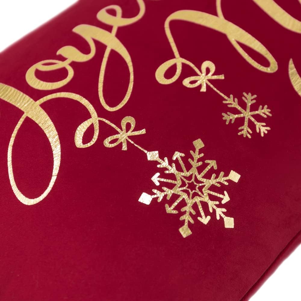 VG|christmas-red|Gold Foil Decorative Accent Throw Pillow Cases Rectangle Cushion Covers for Bed Living Room White