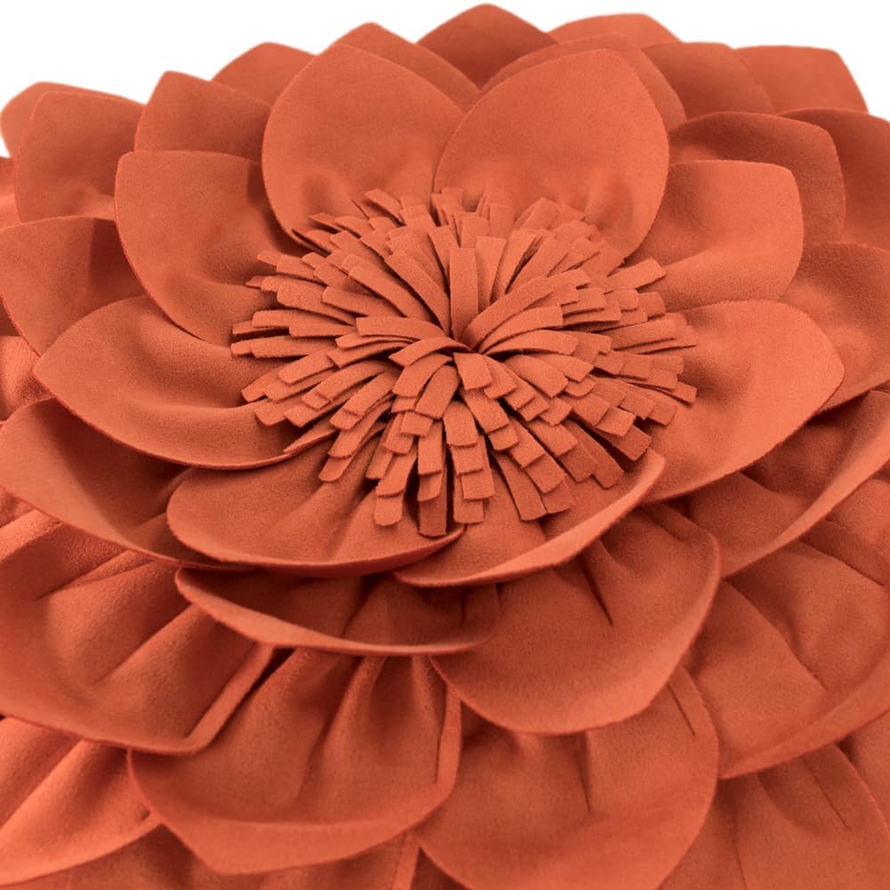 VG|pumpkin-orange|3D Flower Throw Pillow Covers