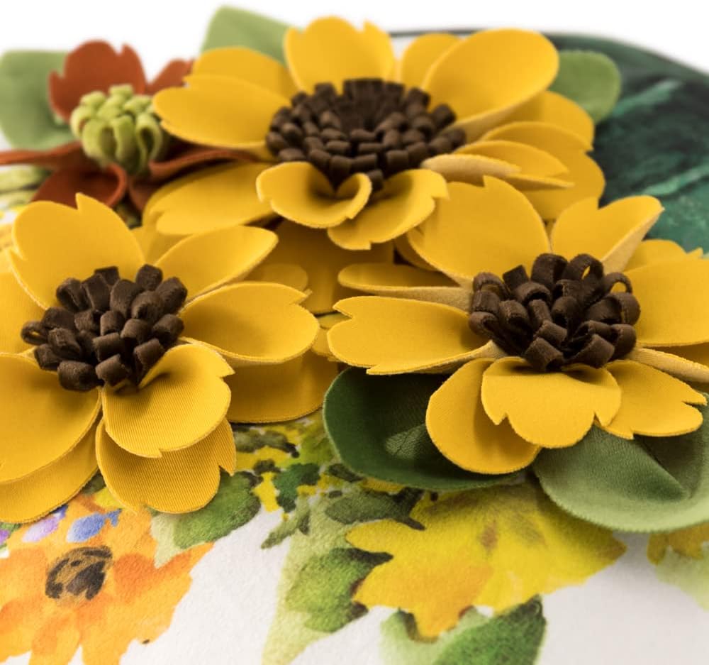 VG|yellow-flowerpot|Decorative 3D Flower Throw Pillow Covers