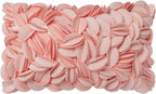 VG|pink-solid-suede|Handmade 3D Floral Throw Pillow Cover