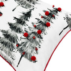 VG|multiple|Christmas Trees Throw Pillow Cover Red Ball Pillow Case Festive Decorative Cushion Covers for Sofa Couch Home Holiday