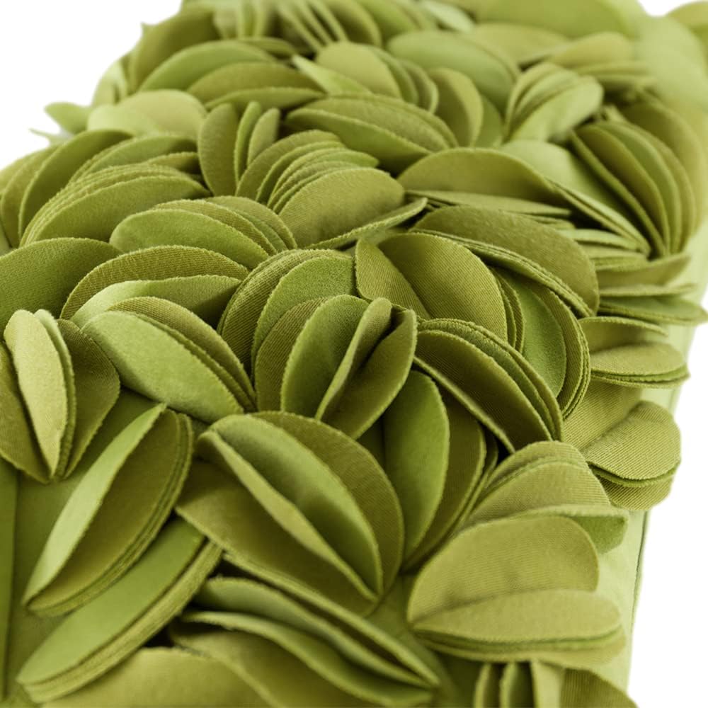 VG|green-velvet|Handmade 3D Floral Throw Pillow Cover