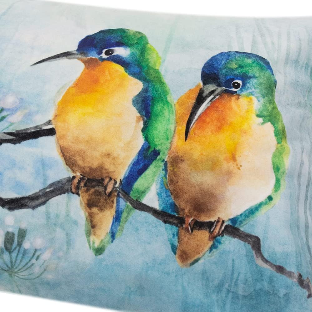 VG|kingfisher|ove irds Throw Pi ow Cover ue Green