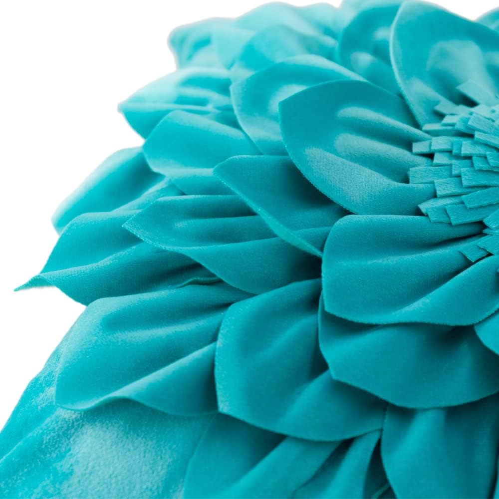 VG|teal|3D Flower Throw Pillow Covers