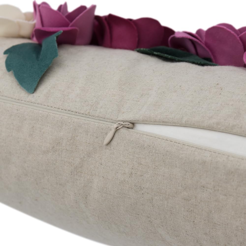 VG|rosered|3D Flower Throw Pillow Cover