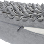 VG|a1-lght-grey-velvet|3D Flower Throw Pillow Cover, Velvet, Light Grey
