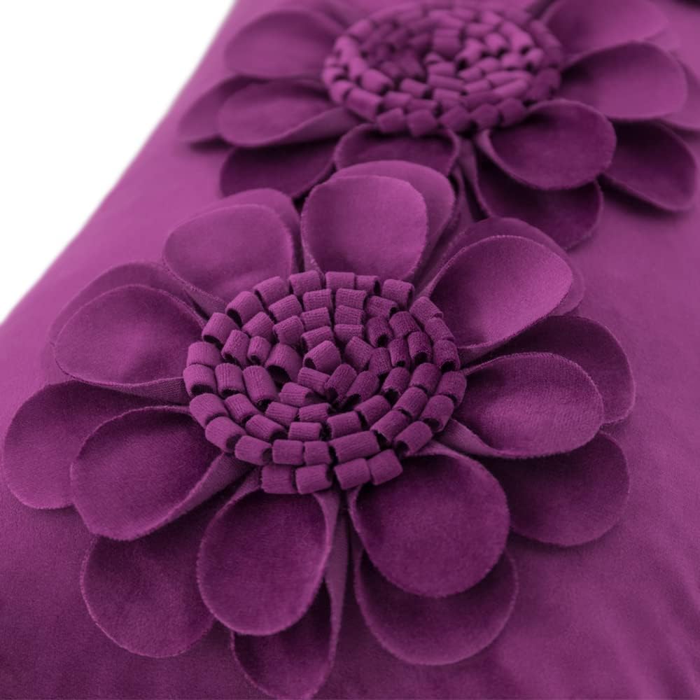 VG|purple-red|3D Flower Throw Pillow Cover