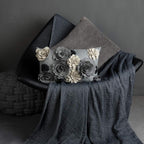 VG|grey-new-faux-wool|3D Flower Throw Pillow Cover, Colorful