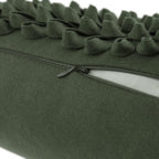 VG|green-wool|3D Flower Throw Pillow Cover, Velvet, Light Grey