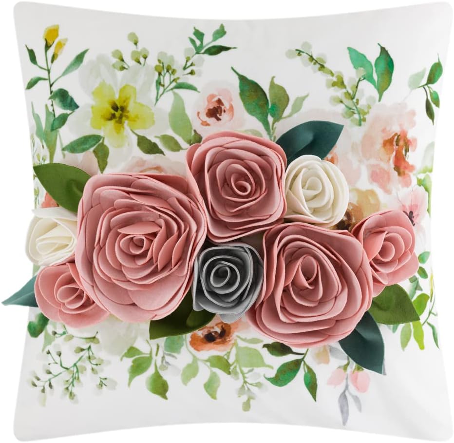Decorative 3D Flower Throw Pillow Covers - 3dflower-f-pink