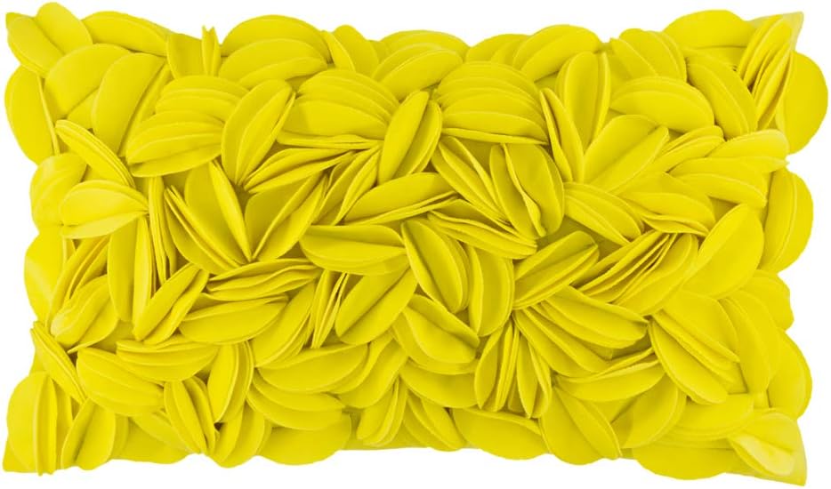 VG|york-yellow-velvet|Handmade 3D Floral Throw Pillow Cover