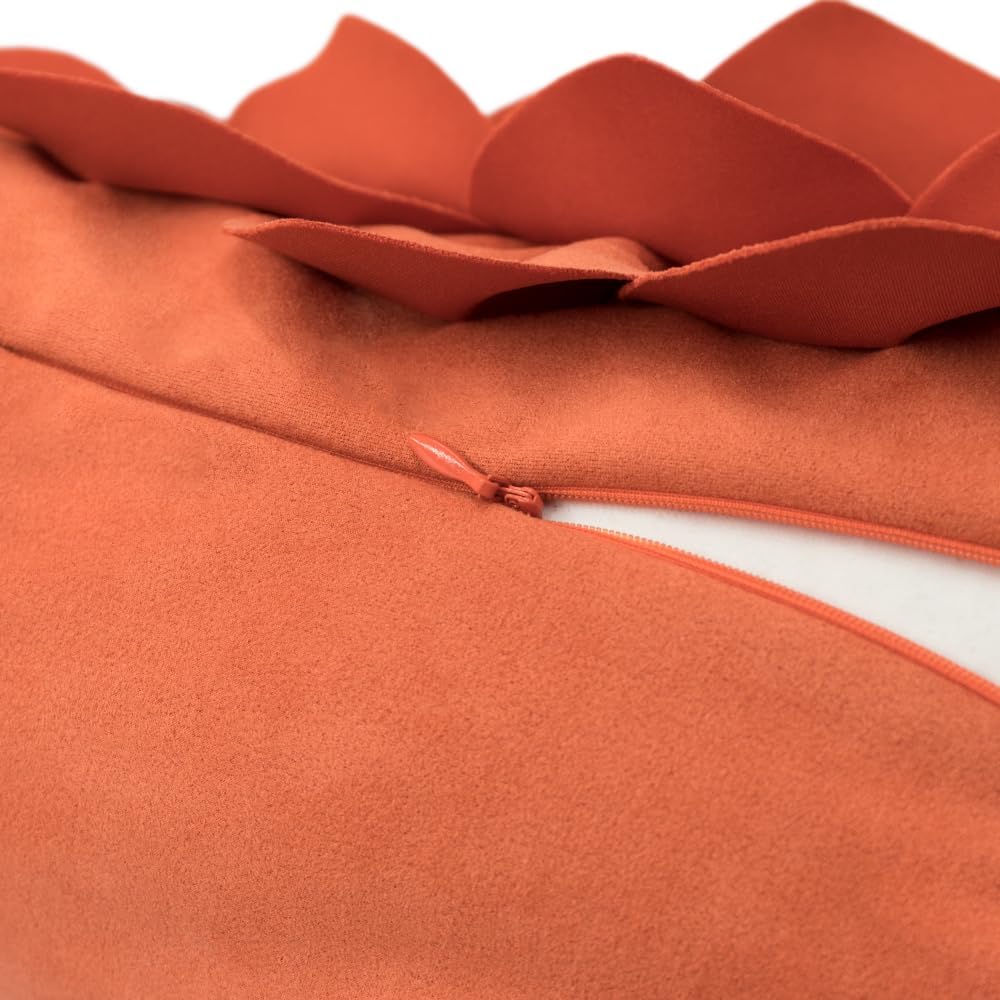 VG|pumpkin-orange|3D Flower Throw Pillow Covers