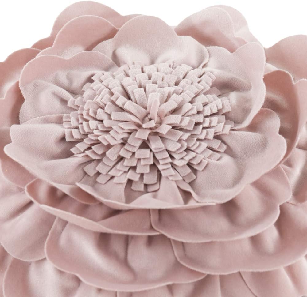 VG|rose-gold|Flower Throw Pillow Cover Decorative Round Pillowcase Floral Cushion for Bed Sofa Couch Car Decor