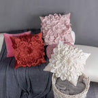 VG|cream-white,rose-gold|3D Flower Throw Pillow Covers