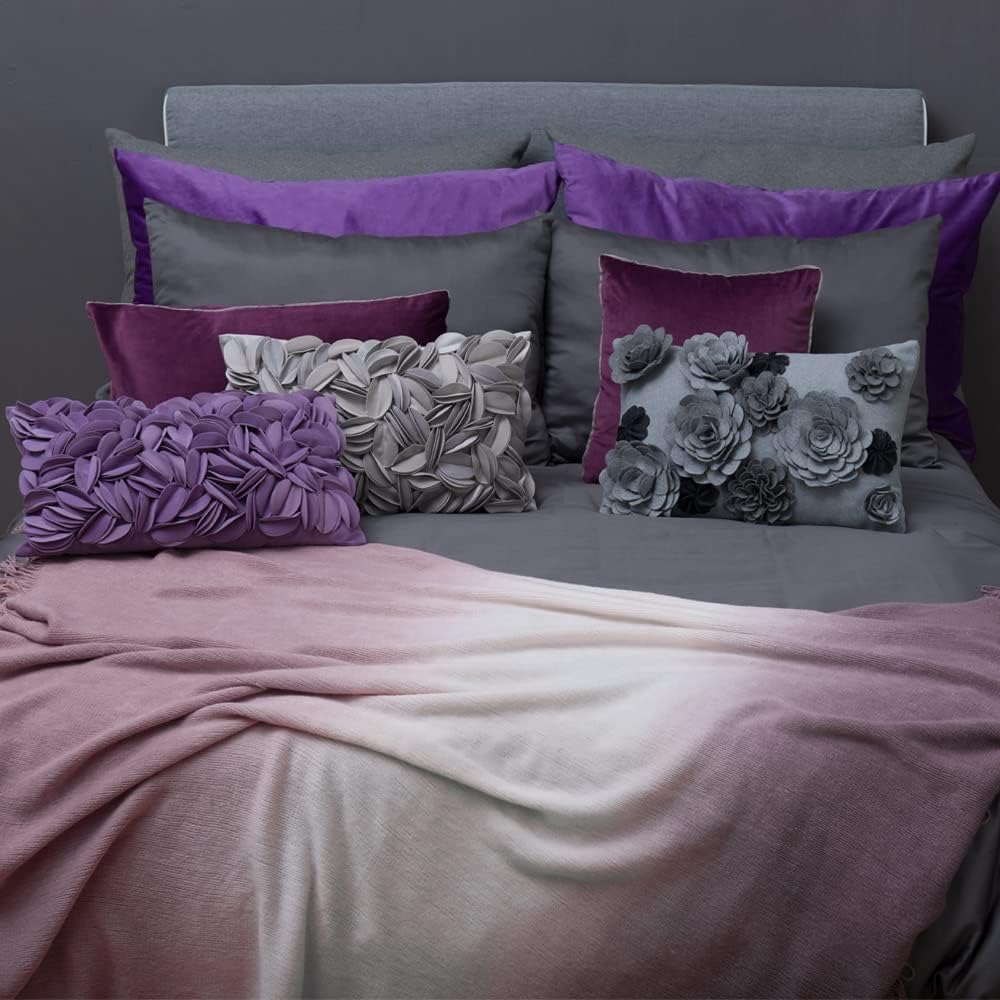VG|eggplant-j602-45|Solid Velvet Decorative Throw Pillowcase Luxury Soft Cushion Cover for Sofa Couch Chair Blue