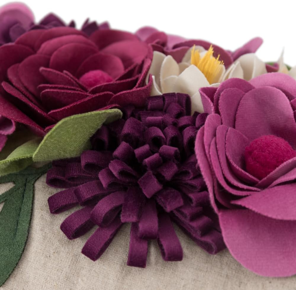 VG|3dflower-c-magenta|Decorative 3D Flower Throw Pillow Covers