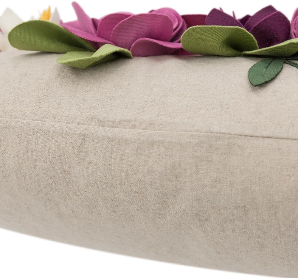 VG|3dflower-c-magenta|Decorative 3D Flower Throw Pillow Covers