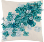 VG|teal|Handmade 3D Flower Throw Pillow Covers Decorative Aesthetic Floral Accent Pillow Cases Stereo Cushion for Couch Living Room Bed Chair Decor Beige