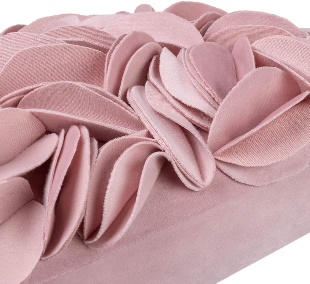 VG|gold-pink-velvet|Handmade 3D Floral Throw Pillow Cover