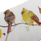 VG|yellow-with-5-birds|Cute Birds Throw Pillow Cover Lumbar Accent Cushion Embroidered Pillowcase for Home Sofa Bed Living Room Dark Blue Orange Beige