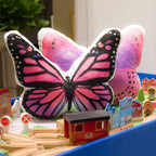 VG|pink-red,z-neck-pink|3D Butterfly Throw Pillow, Hot Pink