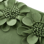 VG|green|3D Flower Throw Pillow Cover