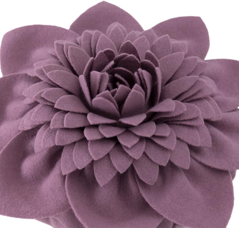 VG|purple|3D Flower Throw Pillows with Insert Included Decorative Handmade Accent Round Pillow Cushion for Couch Bedroom Aesthetic Home Decor