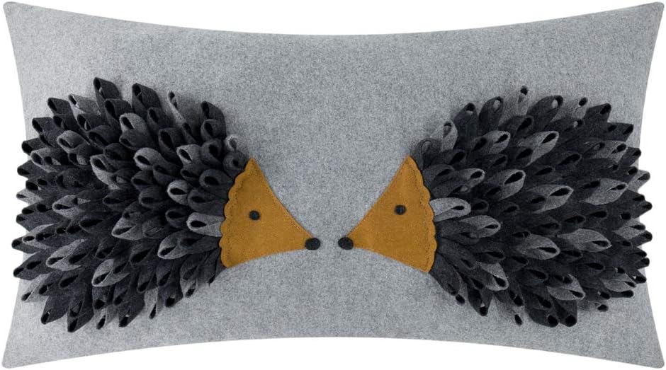Decorative Throw Pillow Covers Cute Hedgehogs Accent Cushion Covers Cases Pillowcases for Sofa Couch Bed Home Decor - Gray
