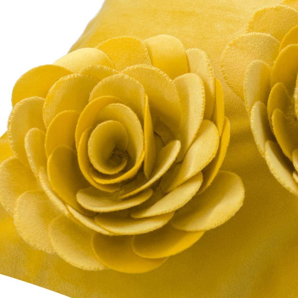 VG|yellow|3D Flower Throw Pillow Cover Lavender