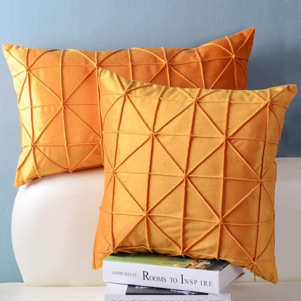 VG|yellow|Velvet Pillow Cover