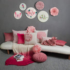 VG|rose-gold|3D Flower Throw Pillow Cover Handmade Floral Soft Velvet Lumbar Cushion for Bed Living Room Chair Couch Decor Gold