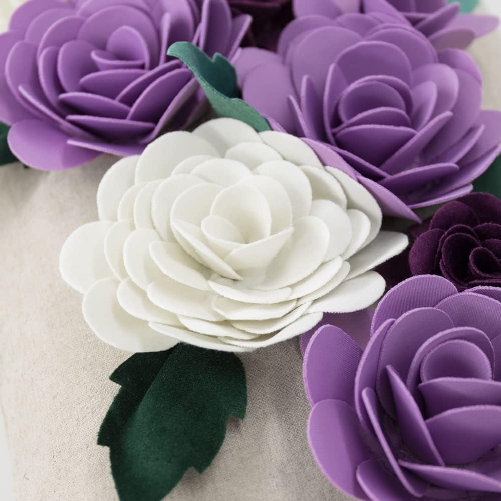VG|purple-new|3D Flower Throw Pillow Cover