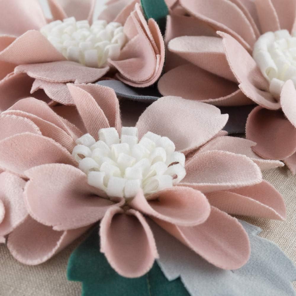 VG|6flower-rosegold-velvet|3D Daisy Flower Throw Pillow Cover, White