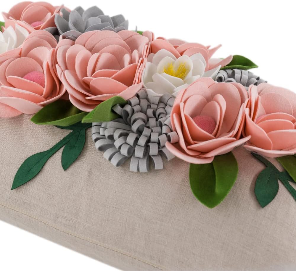 VG|3dflower-e-pink|Decorative 3D Flower Throw Pillow Covers