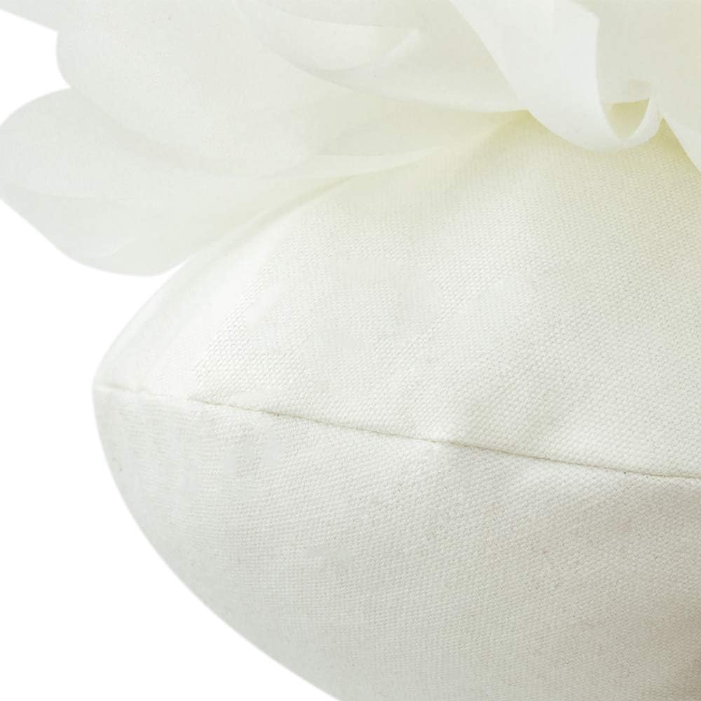 VG|a-white|Decorative 3D Flower Shaped Throw Pillow