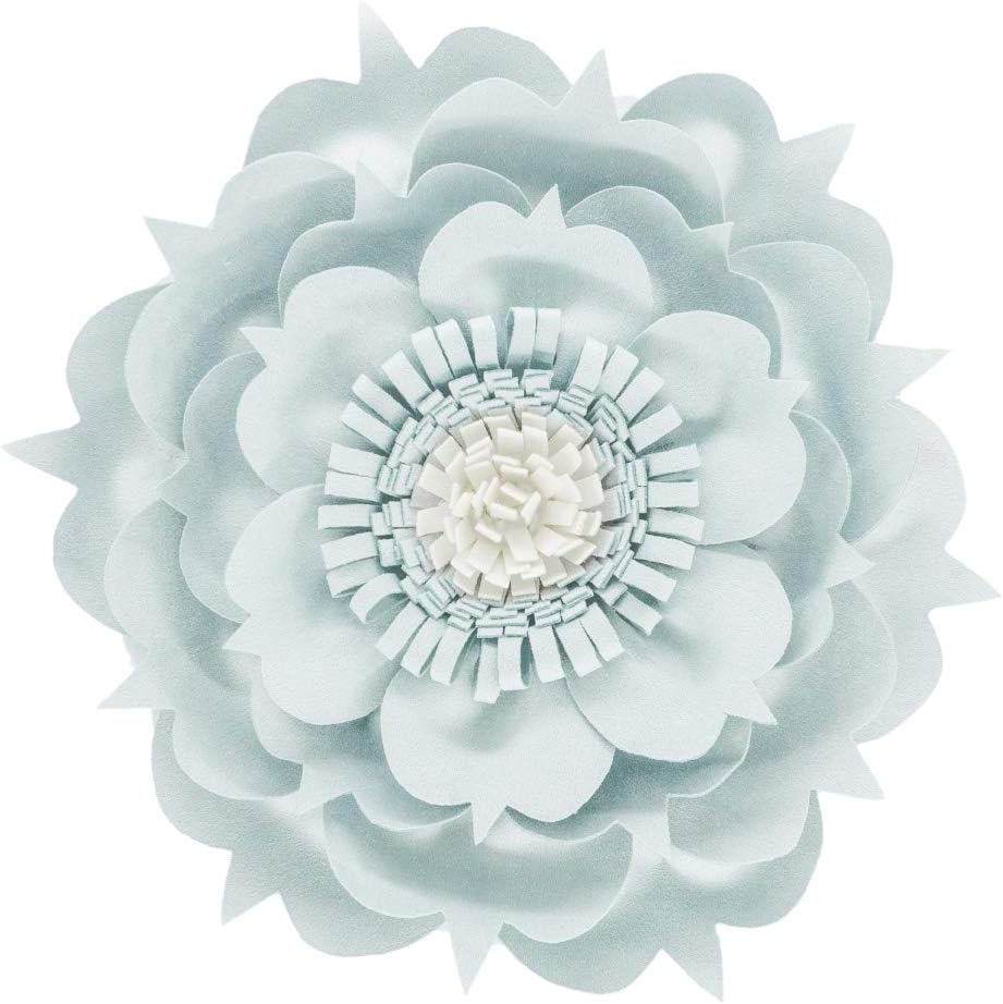 3D Flower Decorative Throw Pillow Accent Handmade Round Pillow Cushion with Insert for Home Couch Bedroom Decor - Blue