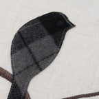 VG|teal-blue-gray-plaid-birds-on-branch|Cute Birds Throw Pillow Cover Lumbar Accent Cushion Embroidered Pillowcase for Home Sofa Bed Living Room Dark Blue Orange Beige