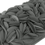 VG|dark-grey-velvet|Handmade 3D Floral Throw Pillow Cover