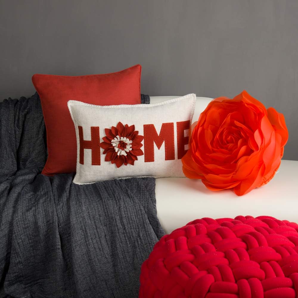 VG|orange|3D Flower Throw Pillow Cover