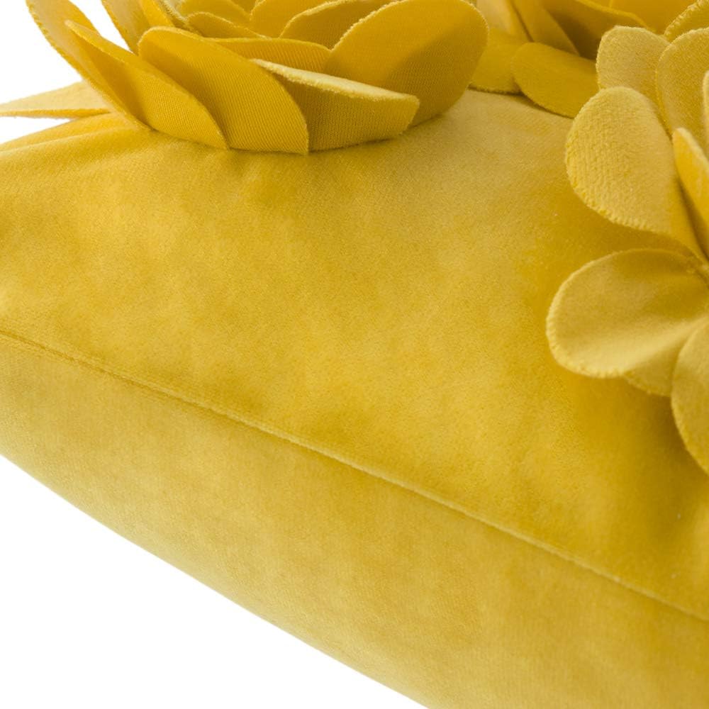VG|yellow|3D Flower Throw Pillow Cover Lavender