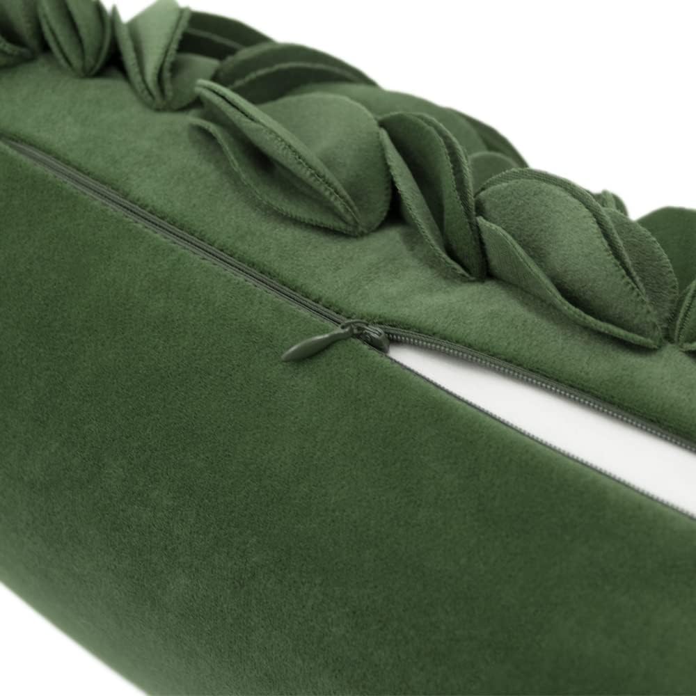 VG|grass-green-persian-velvet|Handmade 3D Floral Throw Pillow Cover