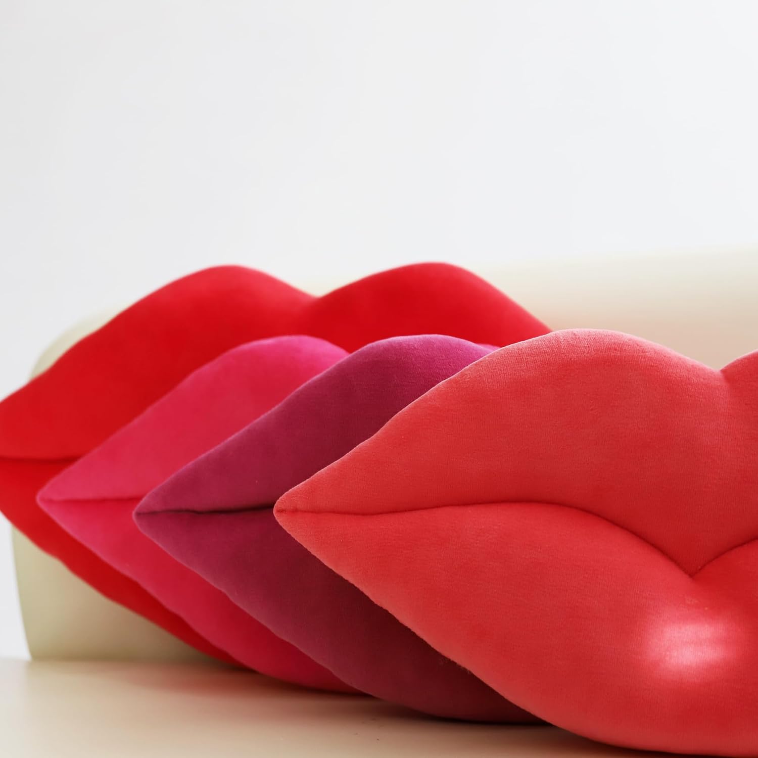 VG|purple,red-new|3D Lip Throw Pillow Cute Decorative Pillow Soft Cushion for Sofa Couch Bed Home Decor Girls