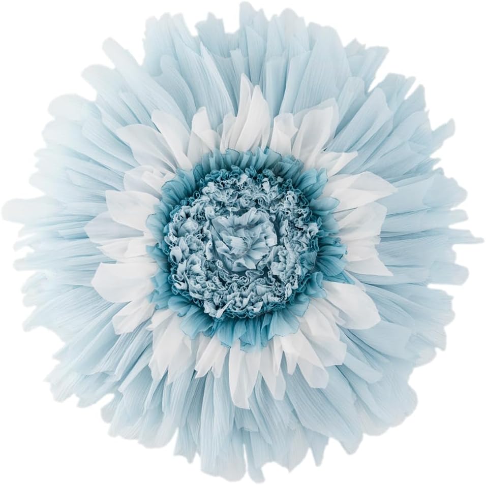 Decorative 3D Flower Shaped Throw Pillow - Blue / 14 Inch