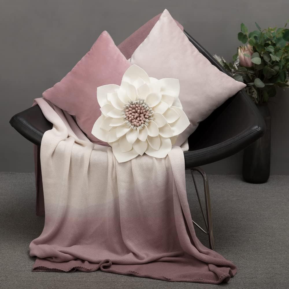 3D Flower Throw Pillow Decorative Accent Pillow Round Cushion for Sofa Couch Chair Bedroom Home Decor